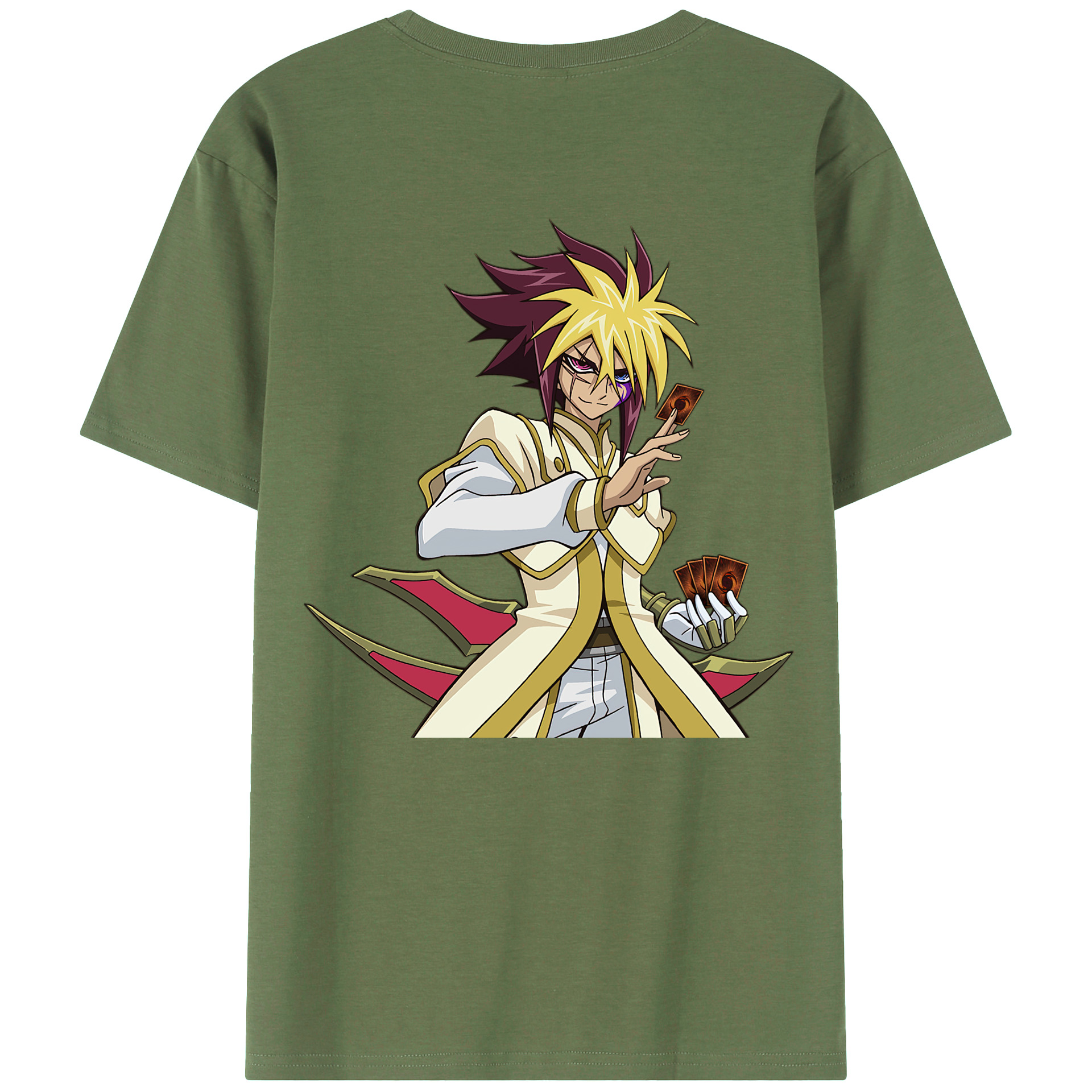 （画像用） 遊☆戯☆王 Yu-Gi-Oh! 綿100％ メンズ半袖Tシャツ（バックプリント） 通気性